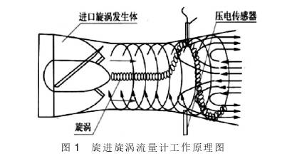 旋進(jin)漩渦流量(liang)計工作原(yuan)理圖示
