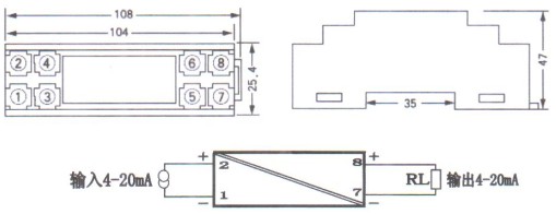 無源(yuan)信号隔(ge)離器外(wai)形結構(gou)圖